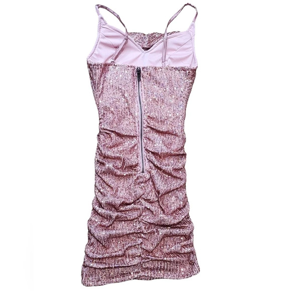 Hello Molly Replay Button Pink Sequin Mini Dress NWT - Picture 7 of 12